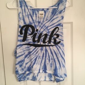 VS PINK Blue Tie Dye Tank Top